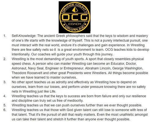 Orange County Grappling (“OCG”) facility image